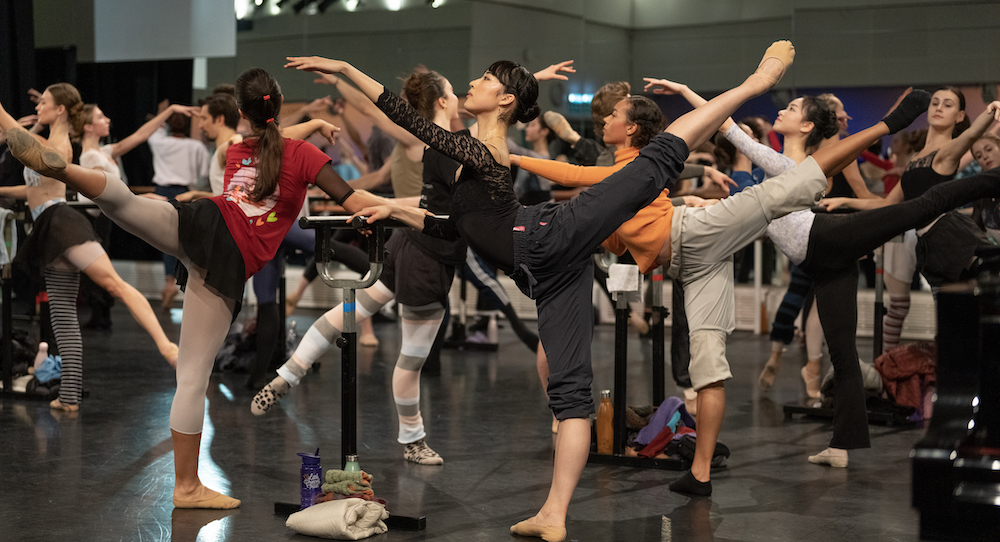 The Royal Ballet's Sumina Sasaki in class during World Ballet Day 2022. Photo by Andrej Uspenski.