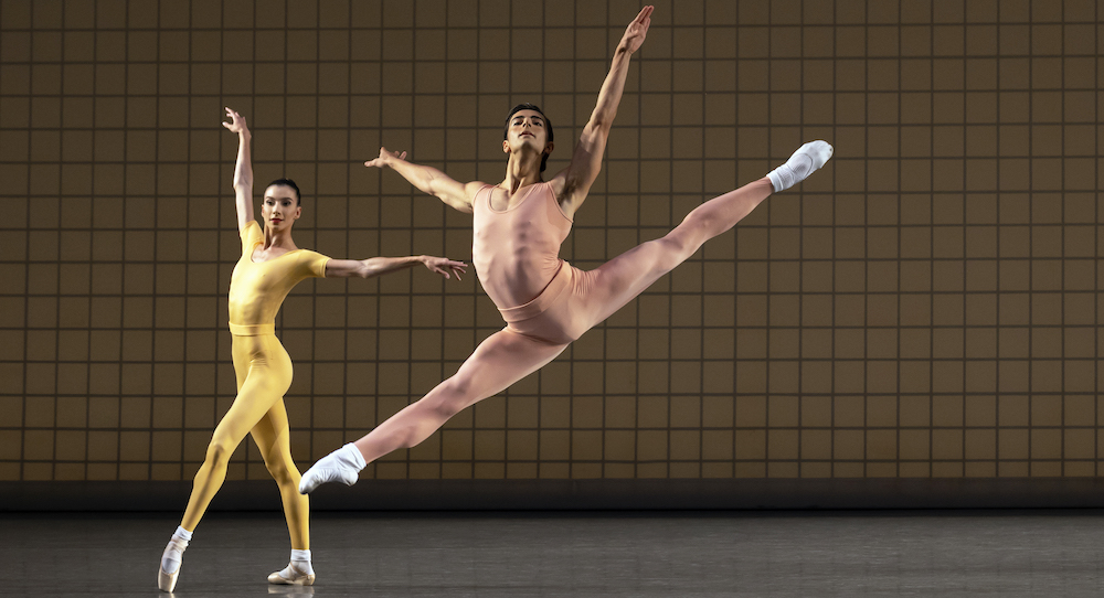 New York City Ballet's Davide Riccardo and Ashley Hod in Jerome Robbins' 'Glass Pieces'. Photo by Erin Baiano.