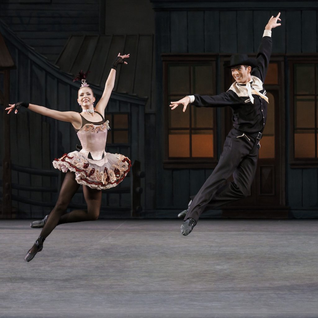 New York City Ballet's Gilbert Bolden III and Olivia MacKinnon in George Balanchine's 'Western Symphony'. Photo by Erin Baiano.
