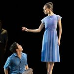 Newly-promoted Pacific Northwest Ballet soloists Kuu Sakuragi and Clara Ruf Maldonado in Donald Byrd’s Love and Loss. Photo by Angela Sterling.