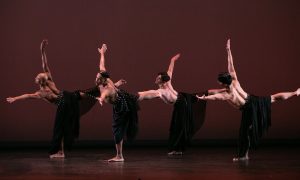 Paul Taylor Dance Company's Shawn Lesniak, Devon Louis, Jake Vincent and Austin Kelly in Lauren Lovette's 'Echo'. Photo by Whitney Browne.