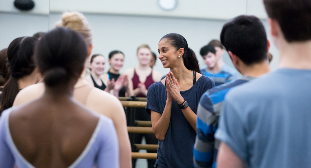 Alicia Graf Mack teaching a ballet class to first year dancers. Photo courtesy of The Juilliard School.