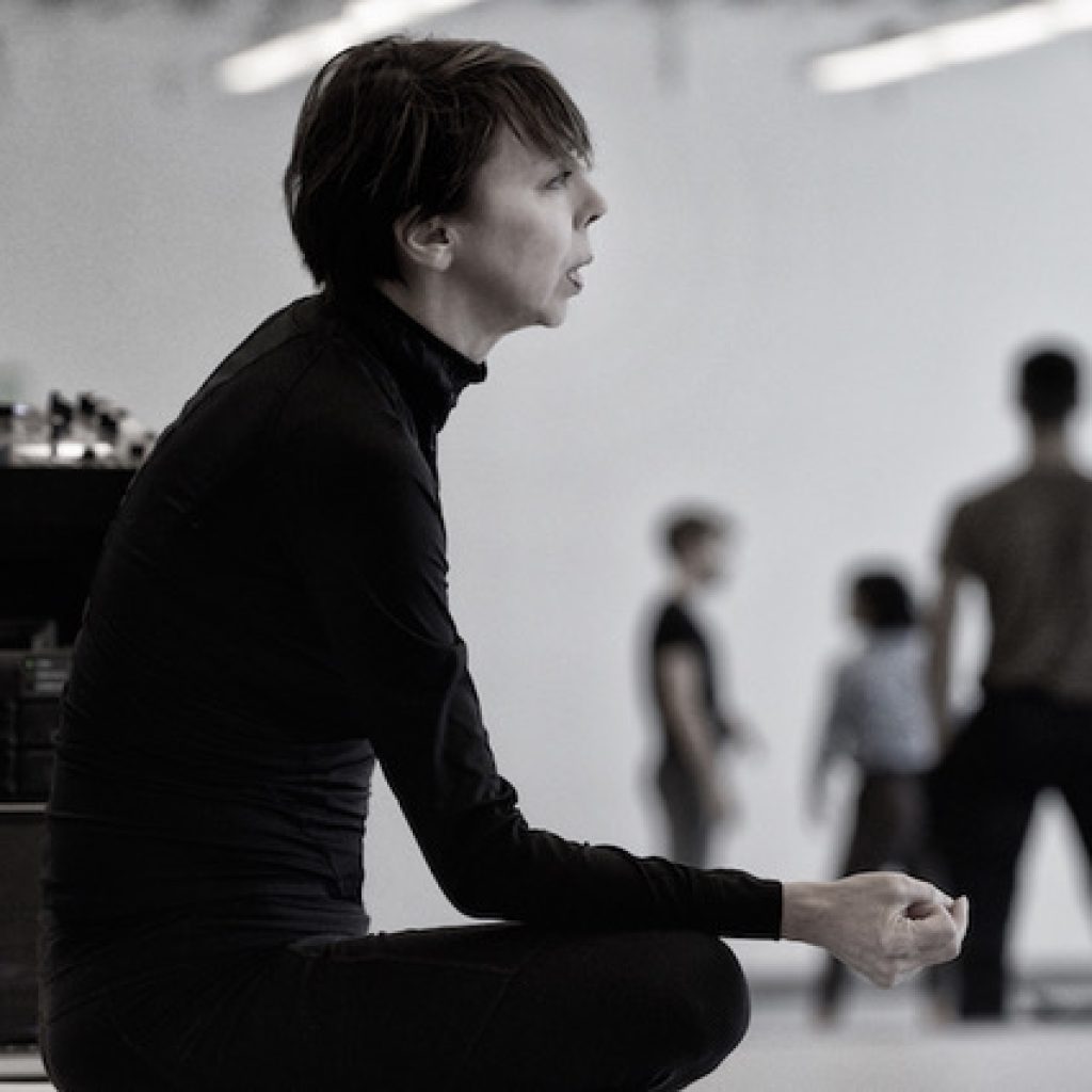 Sarah Slipper sitting in studio. Photo by Michael Slobodian.