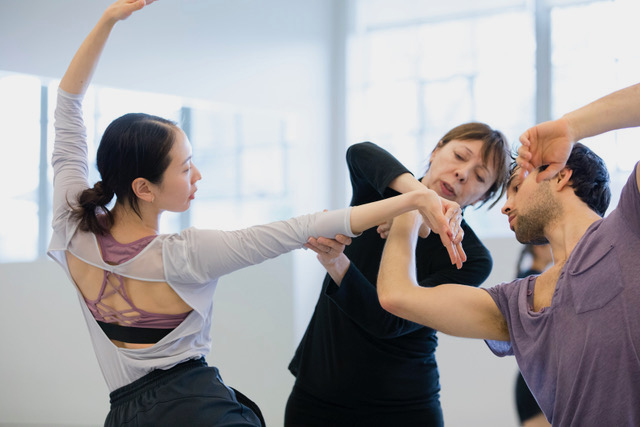 Sarah Slipper with dancers Jihyun Kim and Viktor Usov. Photo by Blaine Truitt Covert.