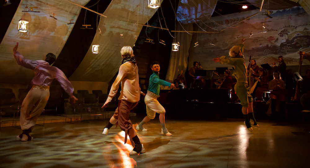 Cove Barton, Jay Beardsley, Arzu Salman and MJ Markovitz.in The Tank's 2024 production of 'The Lydian Gale Parr'. Photo by Mari Eimas-Dietrich.