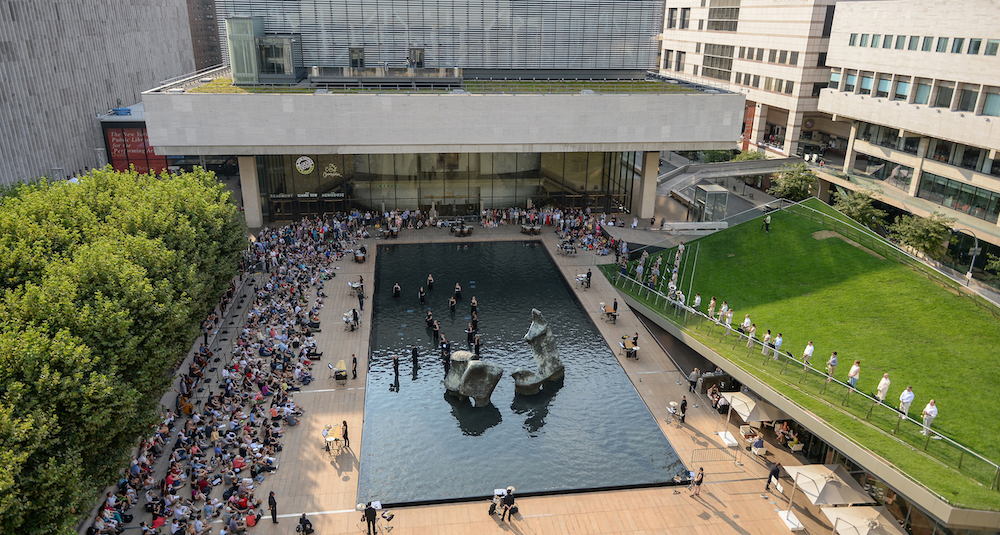 Premiere of John Luther Adams’s “Sila:The Breath of the World” in Lincoln Center’s Hearst Plaza, 2014. Photo by Kevin Yatarola.