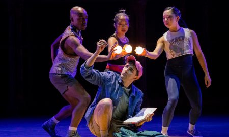 Byron Tittle, Christine Flores, Kara Chan and Ricky Ubeda in 'Illinoise' at Park Avenue Armory, 2024. Photo by Stephanie Berger.