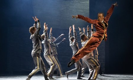 Tyson Clark and artists of Boston Ballet in Jorma Elo's 'Carmen'. Photo by Liza Voll, courtesy of Boston Ballet.