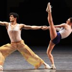 New York City Ballet's Gilbert Bolden III with Tiler Peck in Justin Peck's 'Mystic Familiar'. Photo by Erin Baiano.