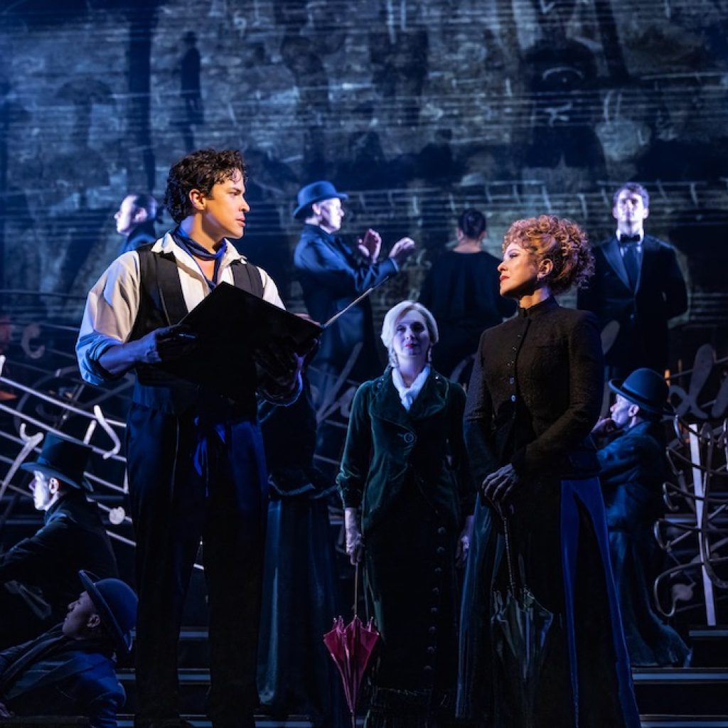 Jacob Dickey, Bernadette Peters and Company perform 'Sunday' in Stephen Sondheim’s Old Friends'. Photo by Matthew Murphy.