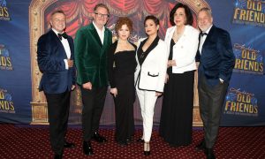 Stephen Mear (choreographer), Matthew Bourne (director), Bernadette Peters, Lea Salonga, Lynne Meadow (Artistic Director of MTC). Photo by Bruce Glikas @bruglikas @broadwaybruce_.