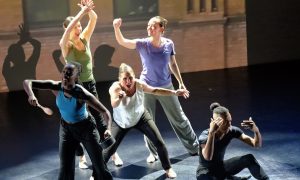 Amina Konaté, Héloïse Ponsonnet, Kristin Licata, Mackenzie Allen and Justice Jackson in Felice Lesser's 'I AM A DANCER 2020'. Photo by Gerry Goodstein.