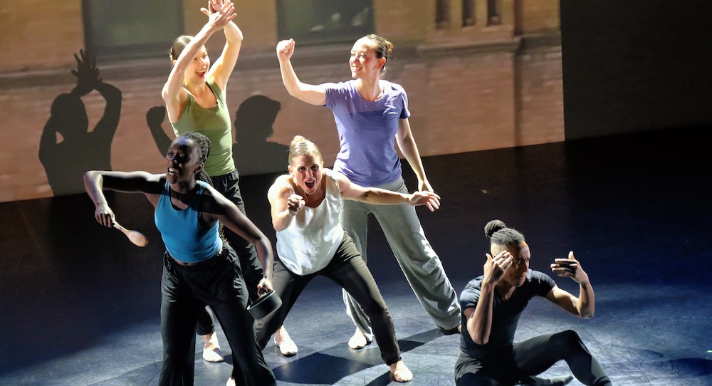 Amina Konaté, Héloïse Ponsonnet, Kristin Licata, Mackenzie Allen and Justice Jackson in Felice Lesser's 'I AM A DANCER 2020'. Photo by Gerry Goodstein.