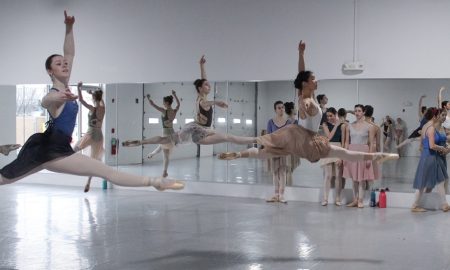 Ballet 5:8 in company class. Photo courtesy of Julianna Slager.