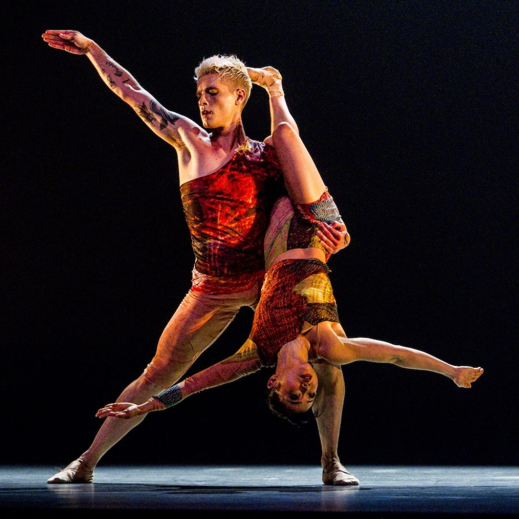 BalletX's Minori Sakita and Peter Weil in Noelle Kayser’s 'Scales on the Wings of a Butterfly.' Photo by Scott Serio for BalletX.