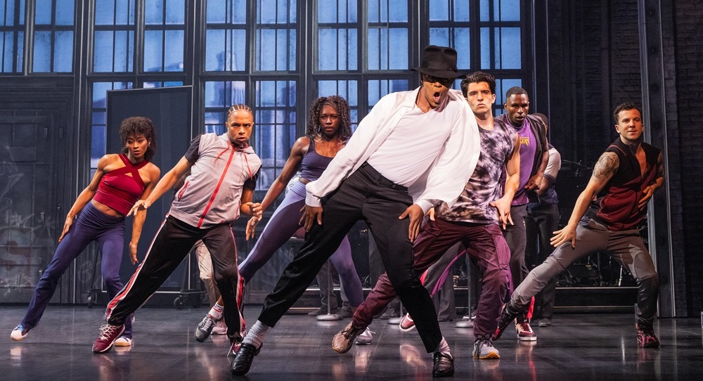 Jordan Markus as 'MJ' and the cast of the MJ First National Tour. Photo by Matthew Murphy.