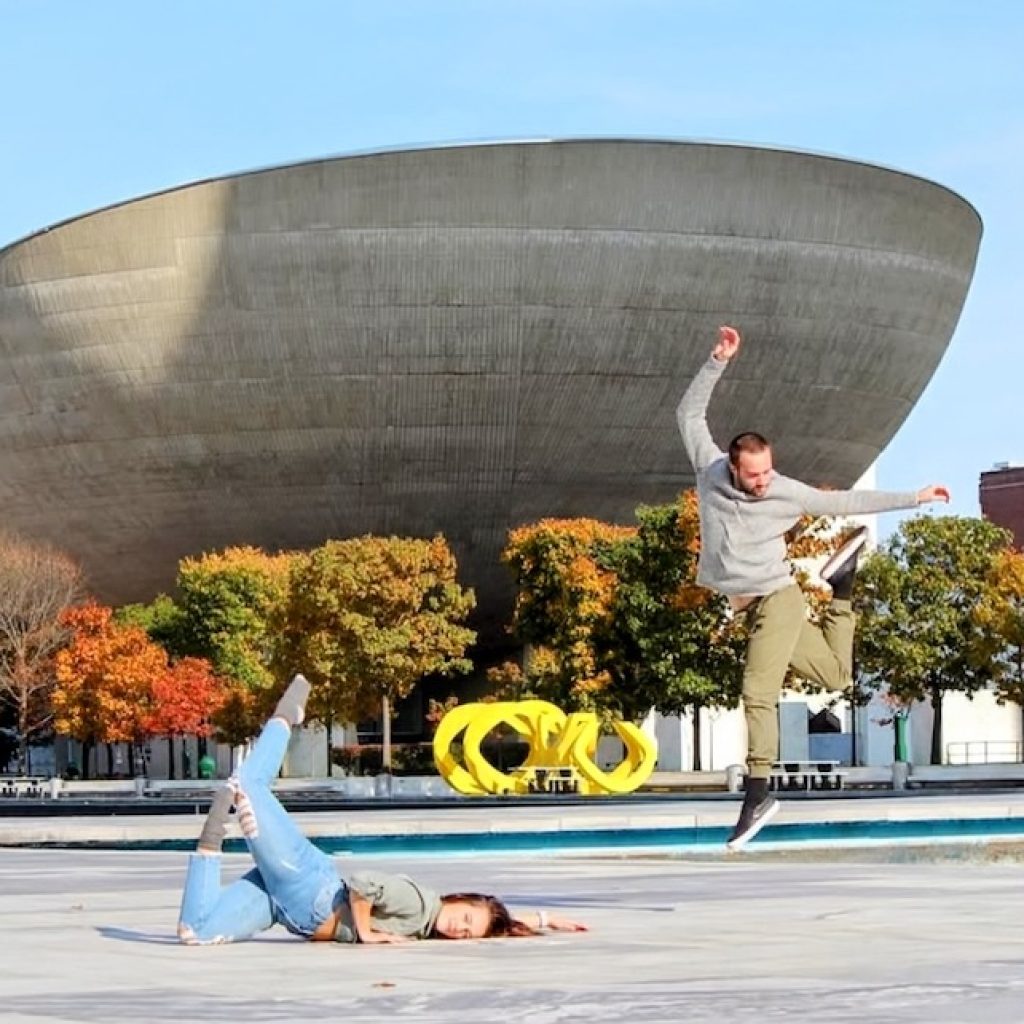 Corey and Jenna Snide in front of The Egg in Albany. Photo courtesy of CDAI.