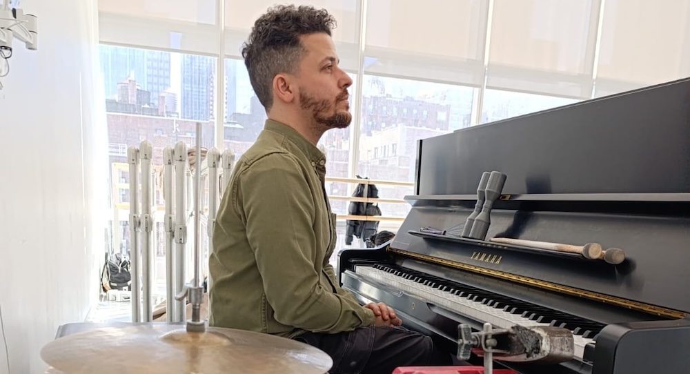 Erán Fink playing for a class at The Ailey School. Photo courtesy of Fink.