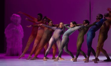 GALLIM's Billy Barry, Marc Anthony Gutierrez, Antonia Luz, Jasmine Alisca, Vivian Pakkanen, Victoria Chassé Dominguez, India Hobbs, Donterreo Culp and Donovan Reed in 'MOTHER.' Photo by Dan Chen.