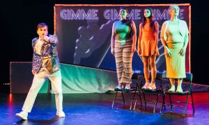 Gardiner Comfort, Shaena Kate, Gerlanda Di Stefano and Gina Bonati in Tamar Rogoff's 'Drop Dead Gorgeous.' Photo by Kristen Sollecito.