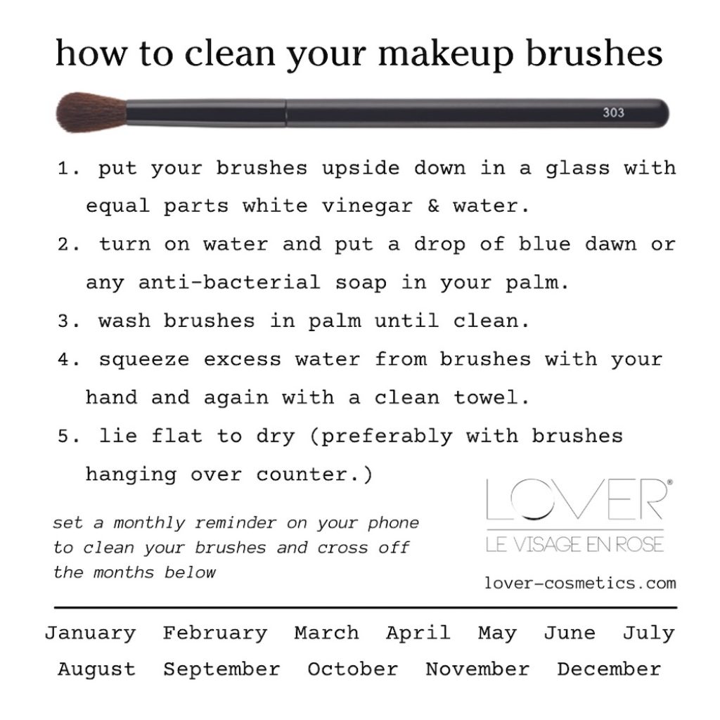 LOVER Cosmetics' Guide to Cleaning Makeup Brushes.