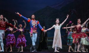 Ballet RI's Styles Dykes and Emma Gaines and company in 'The Nutcracker.' Photo by Kelsey Paff.