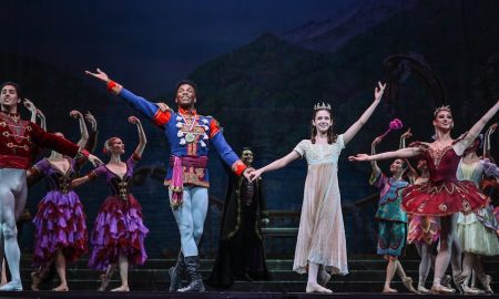 Ballet RI's Styles Dykes and Emma Gaines and company in 'The Nutcracker.' Photo by Kelsey Paff.