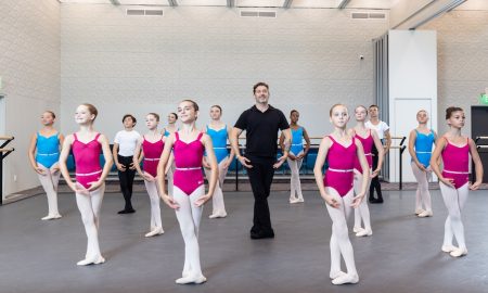 Eric Otto with students of the Toledo Ballet. Photo by Jennifer Zmuda.