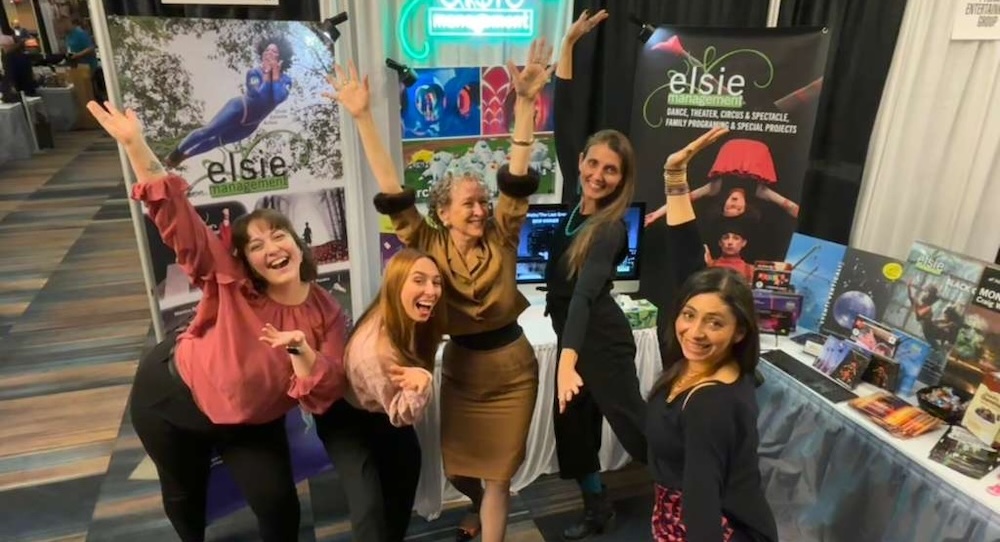 The Elsie Management Team at APAP 2026's Elsie Booth. Photo courtesy of Elsie Management.