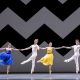 Pacific Northwest Ballet's Christopher D’Ariano, Sarah-Gabrielle Ryan, Dylan Wald, Elizabeth Murphy, Noah Martzall and Angelica Generosa in Jessica Lang's 'ZigZag.' Photo by Angela Sterling.
