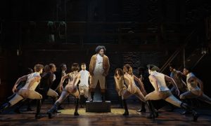 Tyler Fauntleroy and Company in the 'Hamilton' National Tour. Photo by Joan Marcus.