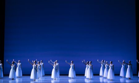 Pacific Northwest Ballet in George Balanchine's 'Serenade.' Photo by Angela Sterling.
