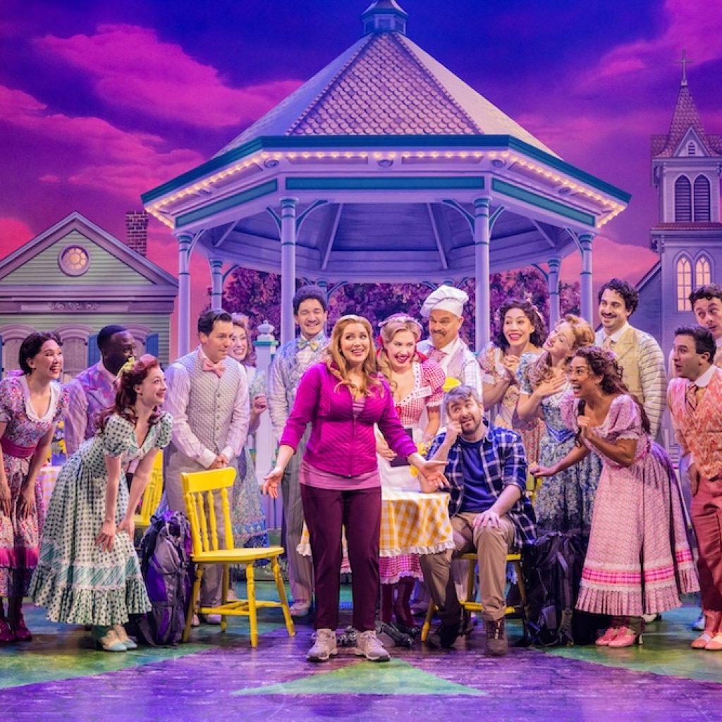 Sara Chase, McKenzie Kurtz, Brad Oscar, Alex Brightman and the Company of 'Schmigadoon!' Photo by Matthew Murphy and Evan Zimmerman.